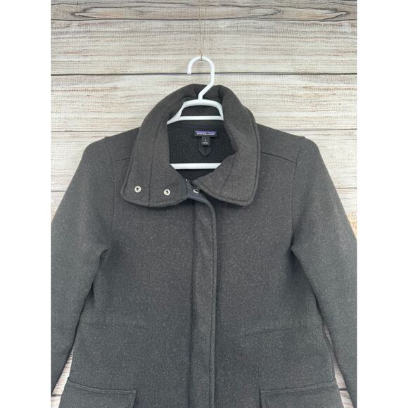 Patagonia Better Sweater Coat Womens Small Dark Gray Fleece Thigh Length - Picture 3 of 12